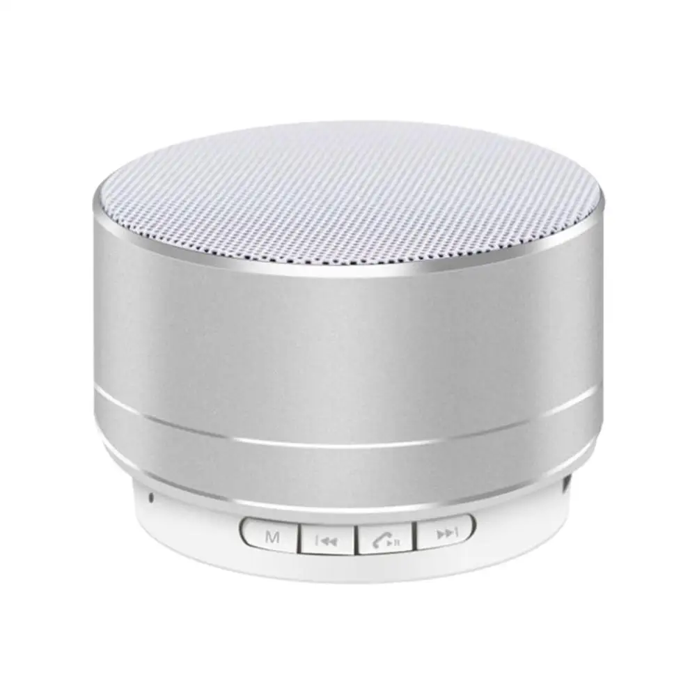 Светящийся беспроводной Bluetooth стерео, для мобильного телефона небольшой динамик из алюминиевого сплава Портативный bluetooth-динамик - Цвет: silver