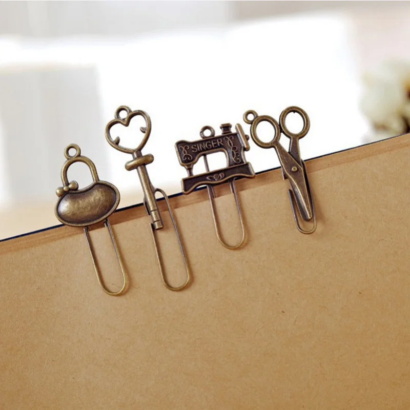 

Random 2pcs Retro Metal Bookmarks Fun Life Decorative Book Mark Books Clips For Students Teachers Gifts Office School Supplies