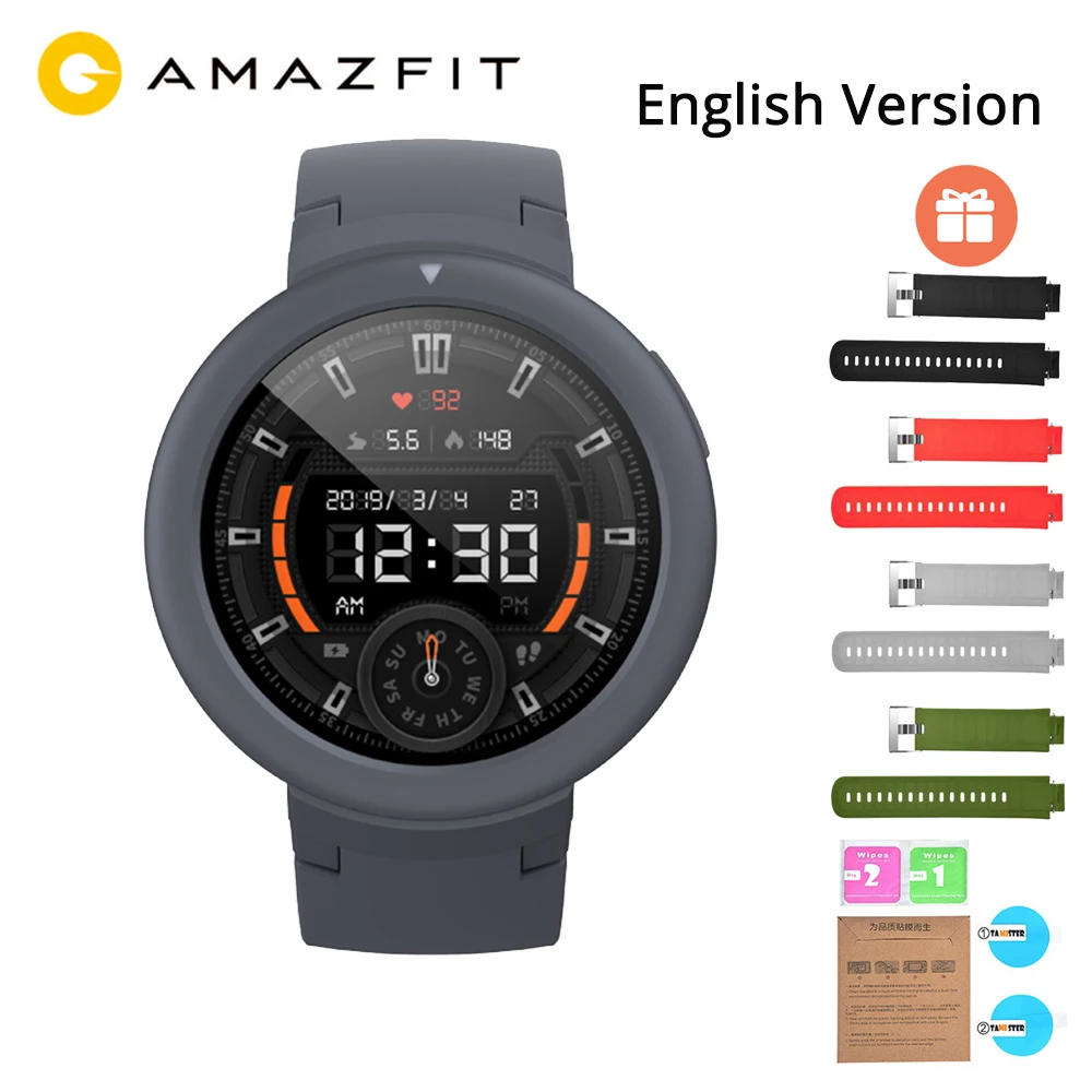 Английская версия Huami Amazfit Verge Lite gps Смарт-часы IP68 Водонепроницаемый 1," AMOLED экран 20 дней работы от батареи