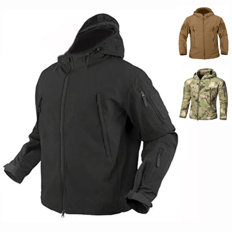 Fleece Lined Winter Military Tactical Men Jacket Suit Outdoor Fishing  Waterproof Hiking Hunting Jackets Pants Men Tracksuits