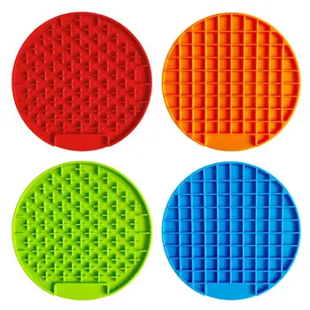 

4 Pcs Round Pet Snuffle Feeding Mat Dog Puzzle Toys Nosework Blanket for Dogs Interactive Training Stress Release Pad