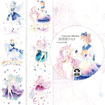 

1pc Washi Tape Unicorn Girl Masking Tapes Scrapbooking