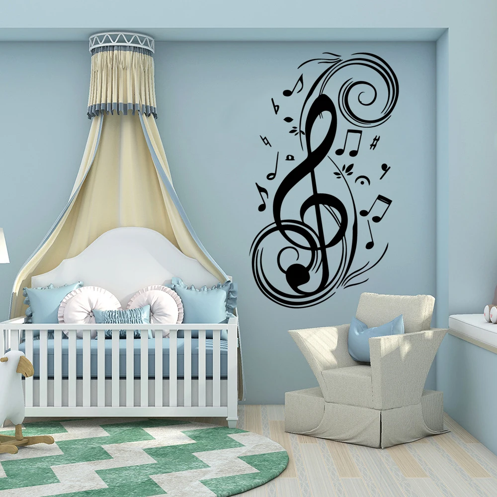 Fashion Music Notes DIY Home Decor Wall Decals Pvc Mural For Room Art Poster vinyl Kids Stickers Decoration | Дом и сад