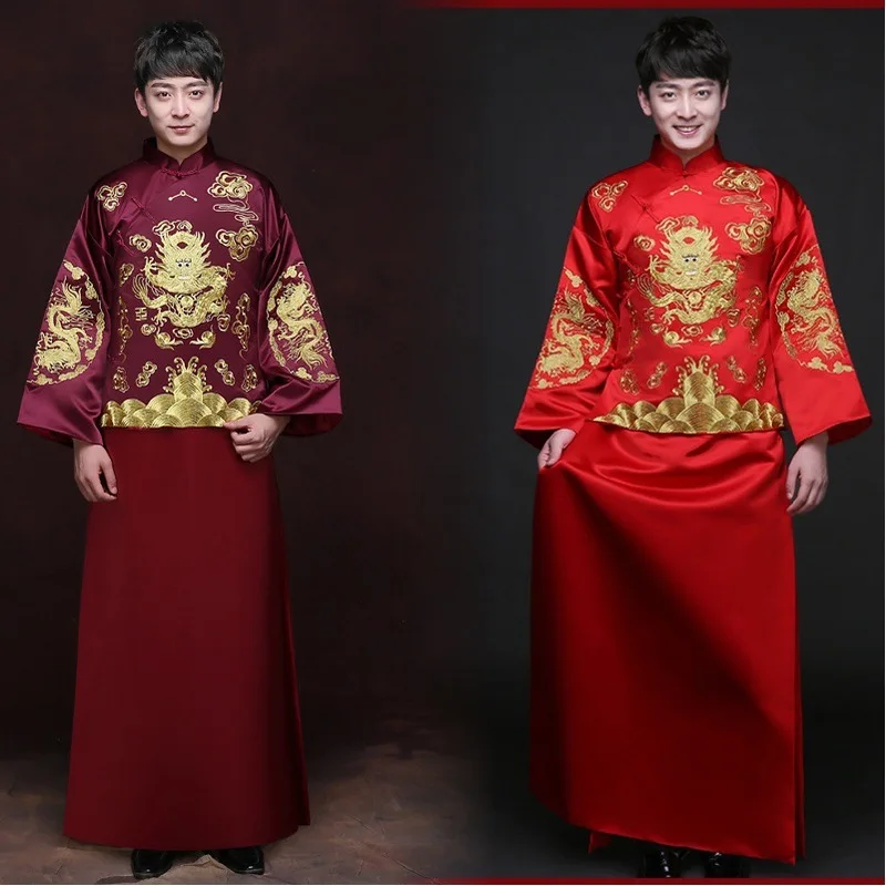 Vestido De Novio Hombre Smoking Masculino платье с драконом Фениксом свадебное для жениха тост