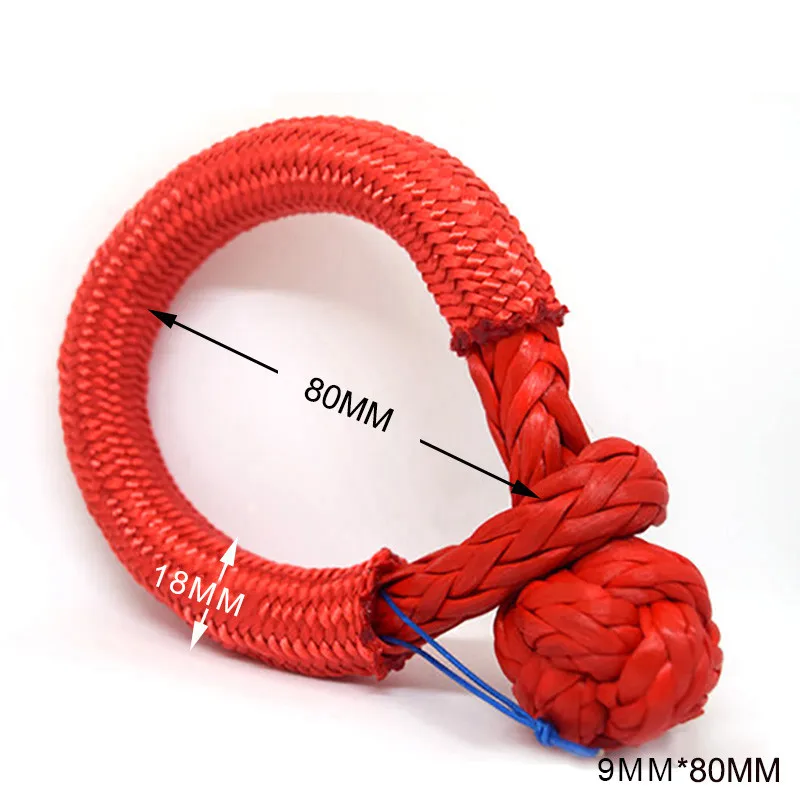 

Red soft shackle for 4x4 SUV truck pickup recovery towing