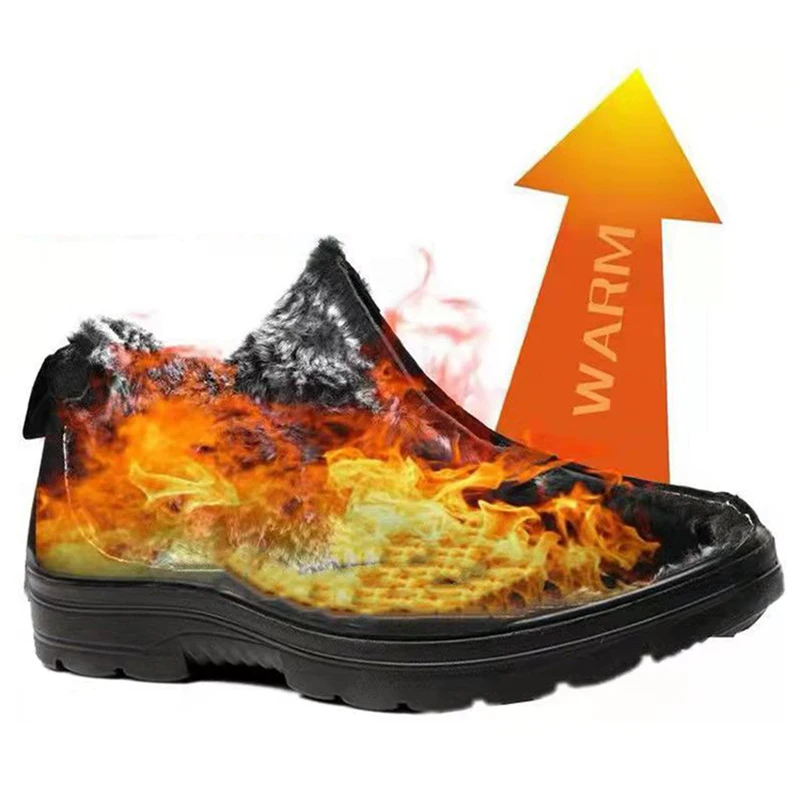Men Boots High Quality Ankle Boots Men Lightweight Casual Shoes Winter Warm Fur Working Shoes Male Outdoor Zapatos De Hombre