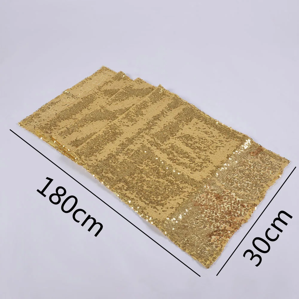 Gold 30cmx180cm Прямоугольная скатерть с блестками для украшения стола, роскошный стиль, скатерть с блестками для дома, свадьбы, рождественской вечеринки, украшение стола - Цвет: Gold 30cmx180cm