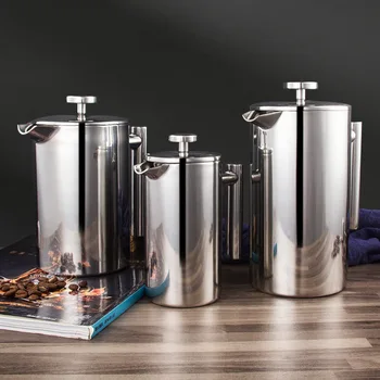

Coffee Press Stainless Steel French Press Coffee Maker Double Walled Construction 3 Pieces Gifts 350 800 1000ML