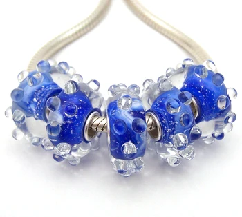 

JGWGT 2068 5X 100% Authenticity S925 Sterling Silver Beads Murano Glass beads Fit European Charms Bracelet diy jewelry Lampwork