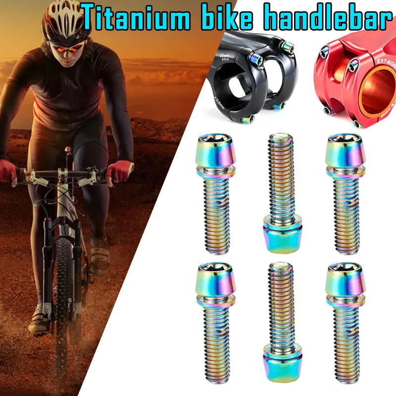 6pcs Titanium Plated Colored Screws Bolts M5*18mm For Mountain Bike