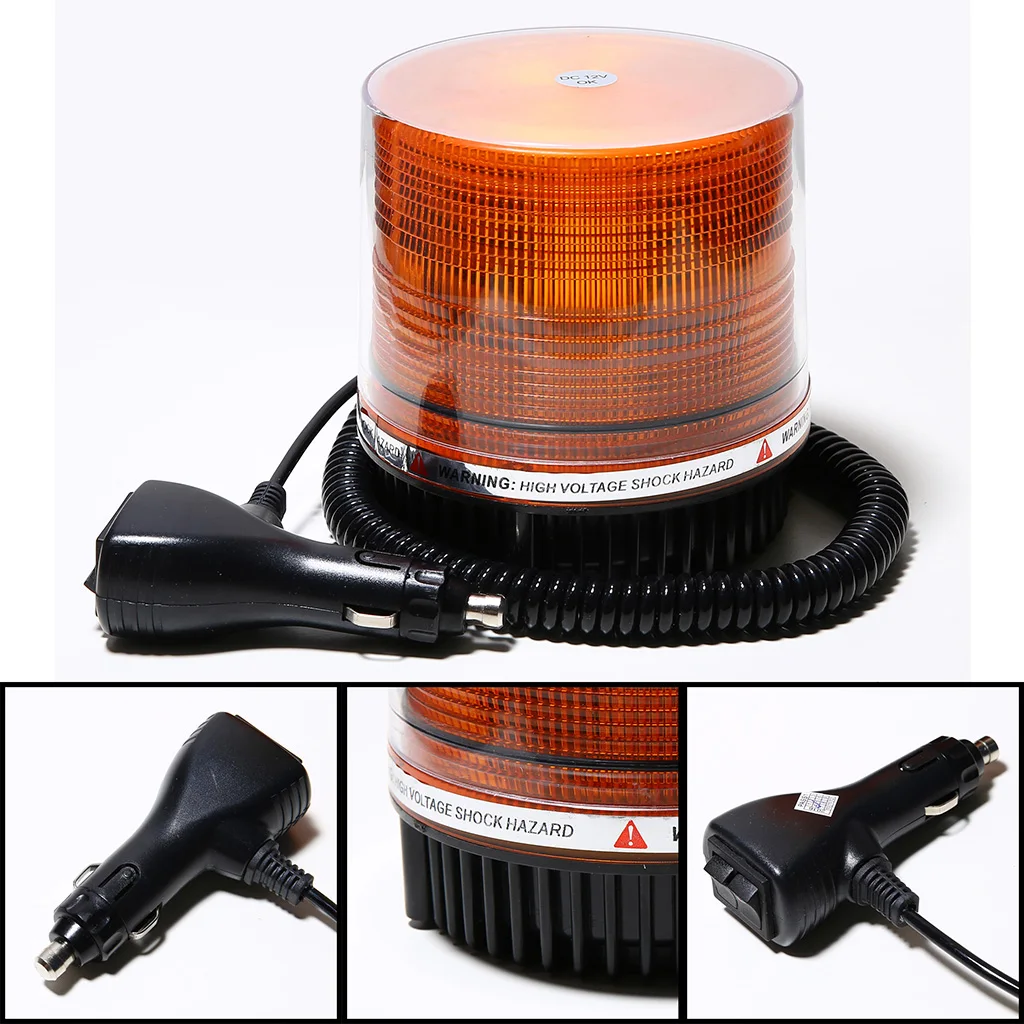 Car Roof Top Front Beacon Strobe Light Emergency Flash Warning Light Lamp Amber Self Contained LED 