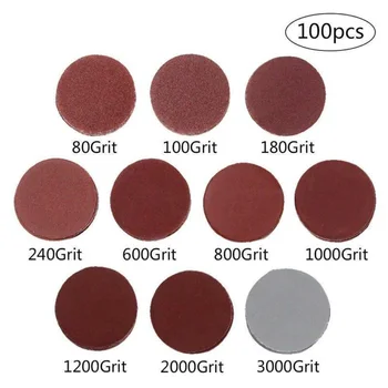 

100pcs Sanding Discs Hook&Loop Sandpaper 80-3000Grit Semi-rough Abrasive