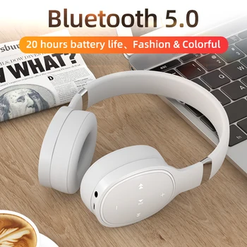 

Bluetooth 5.0 Headphones Wireless Stereo HIFI Headset with Microphone Fashion Colorful Handfree Game For PC Phone MP3/FM