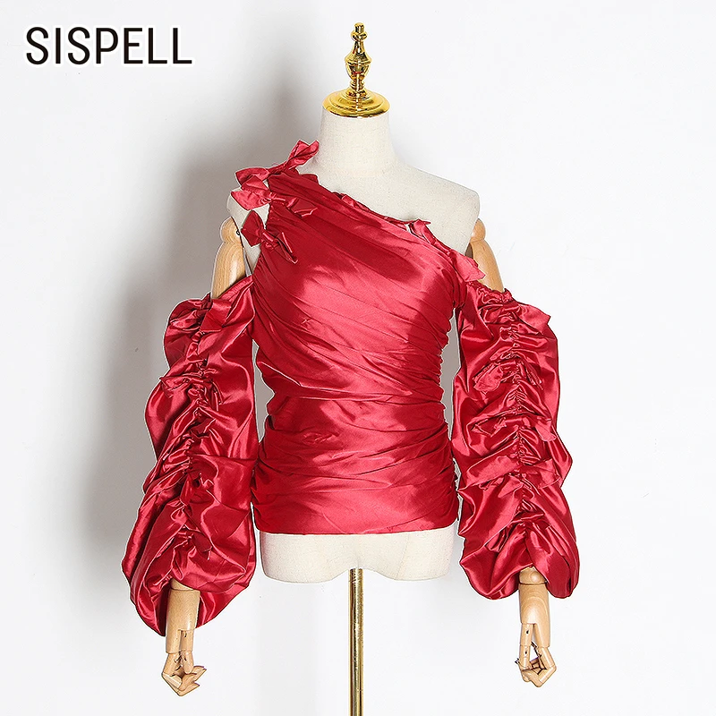 SISPELL Ruched Lantern Sleeve Women's Casual