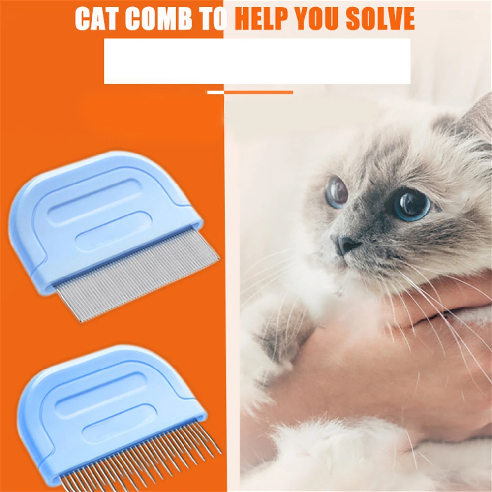 Cat Grooming Comb Cat Flea Removal Stainless Steel Pin Grooming Comb Brush For Long And Short Hair Gilling Brush Slicker Combs (2)
