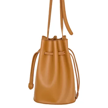 

2019 Autumn and Winter Women's Bag Large-capacity Fashion Simple Bucket Bag Pumping Band Soft-faced Oblique Span Shoulder Bag