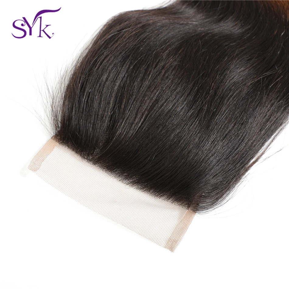 SYK волосы Омбре Кружева Закрытие бразильские человеческие T1B/27 объемные