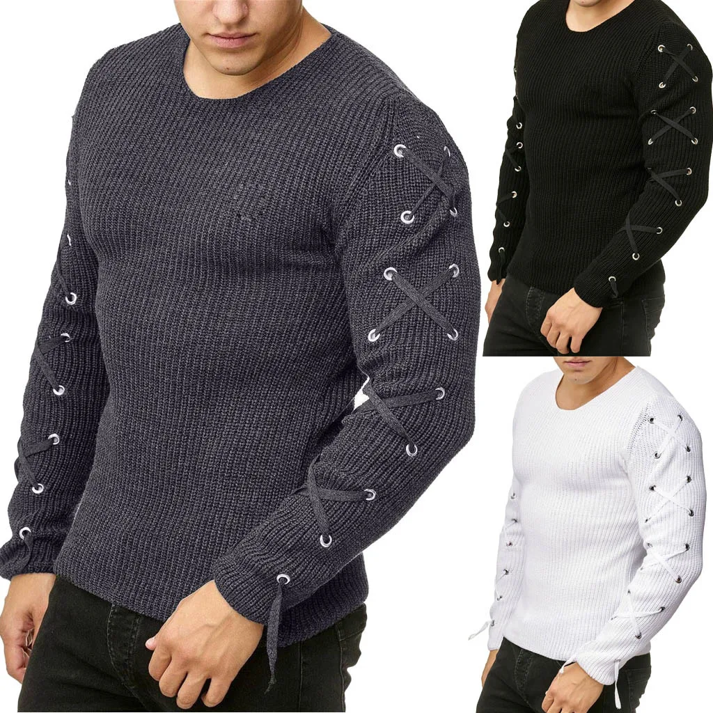 Мужской свитер с длинным рукавом, толстый, 2XL, с повязкой на рукавах, зимний мужской свитер,, высокое качество, мужские свитера