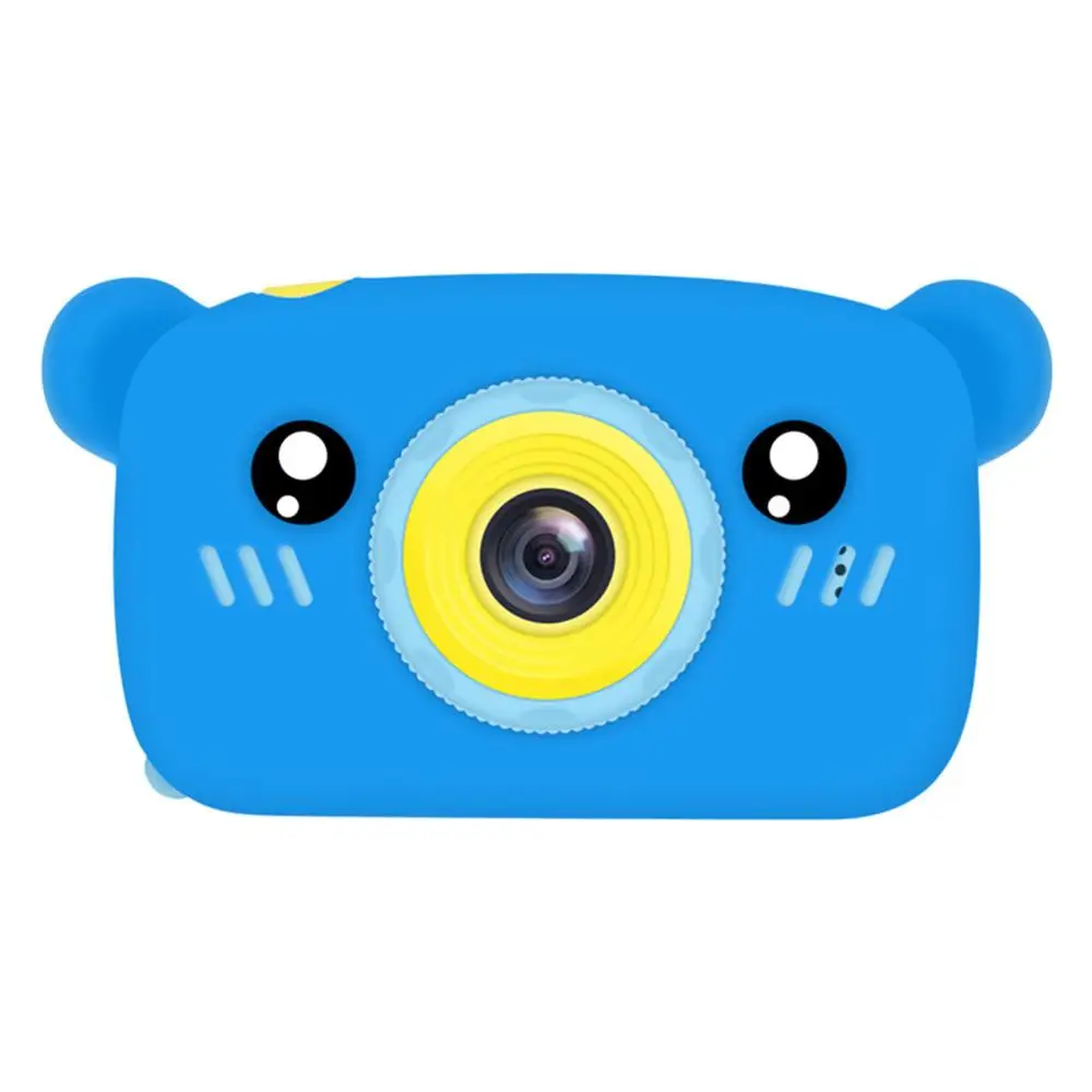 Детские Камера Full HD 1200W Портативный цифрового видео Камера 2 дюймов ЖК-дисплей Экран Дисплей детей отличный подарок для детей - Цвет: Blue-bear