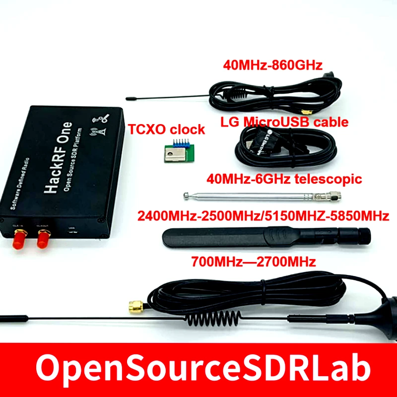 HackRF-kit de placa base de desarrollo de 1MHz a 6GHz, Software definido, SDR