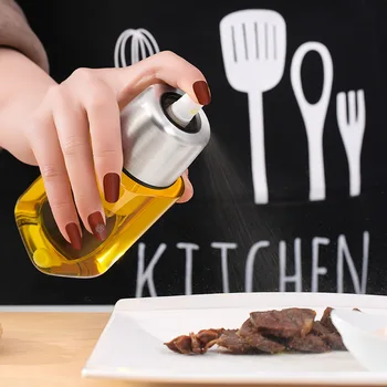 

AMINNO Olive Oil Spray Vinegar Spray Sprayer Dispenser for Cooking Baking BBQ 200ml Glass Bottle Pump-action foods mister