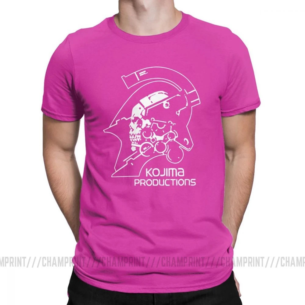 Мужские футболки с металлическим зубчатым механизмом Kojima Products, MGS Hideo Kojima, хлопковые топы с коротким рукавом, футболки с принтом - Цвет: Фуксия