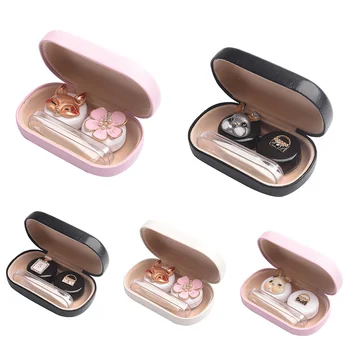 

Portable contact lens container Cartoon Animal contact lentes Case Man Women Travel Contact Lens box colored lenses for eyes