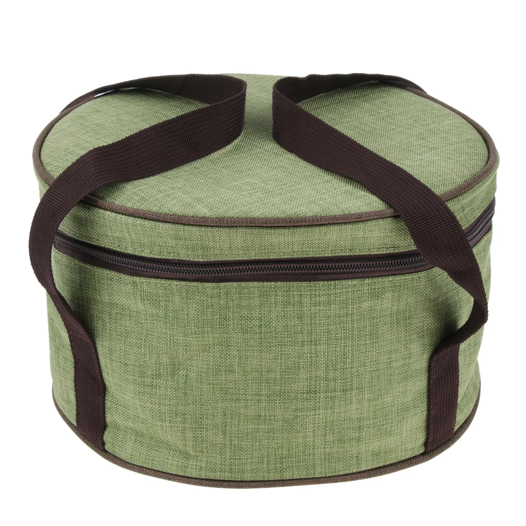Outdoor Cookware Storage Bag Camping Hiking Pot Pan Kettle Organizer Holder 25x15cm with Chinese National Style Pattern