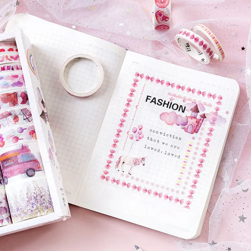 20 шт./компл. декоративные Kawaii Васи клейкие ленты набор японский клей клейкие ленты DIY Скрапбукинг наклейка этикетка Маскировочная лента