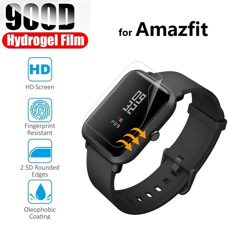 2 piezas Lámina protectora de hidrogel para Amazfit Bip S 2020 (no es de vidrio) Protector de pantalla para Amazfit GTS GTR 47mm lámina de película de 42mm