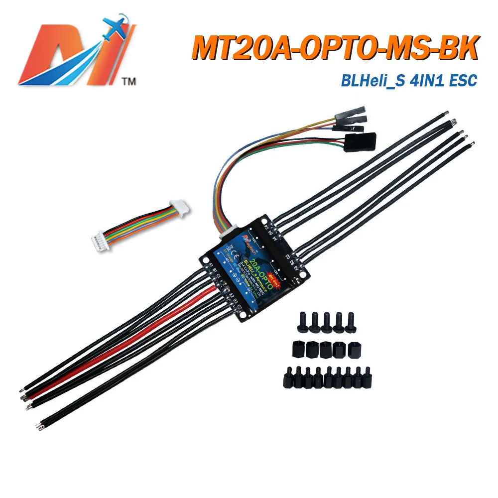 Maytech OPTO 20A электрический регулятор скорости с 4в1 BLHeli_S прошивка для мини-гонщика дрона(горячая