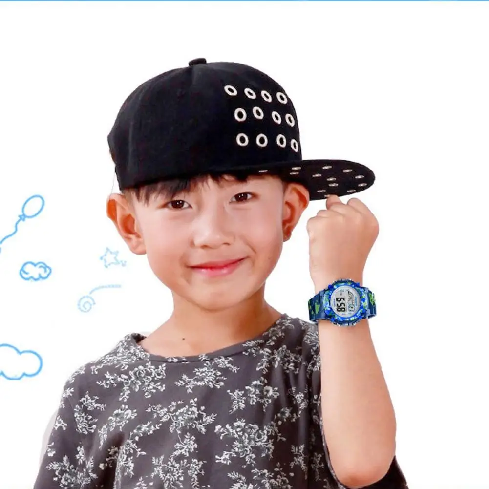 

Fashion Kids Sports LED Display 3Bar Waterproof Date Week Alarm Clock Digital Unisex Children Watch relogio digital 2019 New