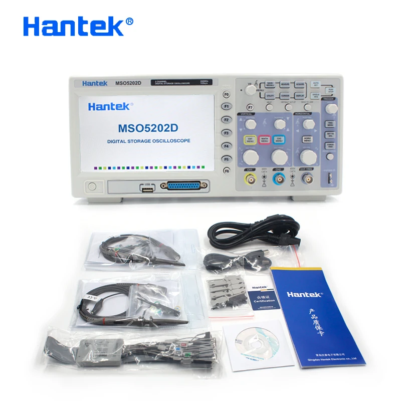 Hantek MSO5202D 3в1 Hantek 200 МГц 2CH 1GSa/s осциллограф+ 16CH логический анализатор+ Глубокая память цена предложение