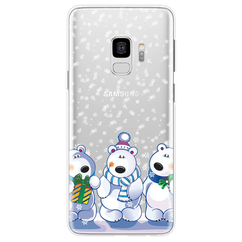 Одежда для сна из хлопка с рождественскими рисунками чехол для samsung Galaxy A70 A60 A50 A40 A30 A20e A10e A10S A10 A6 A8 плюс A3 A5 A6s A7 A8s A9 Fundas