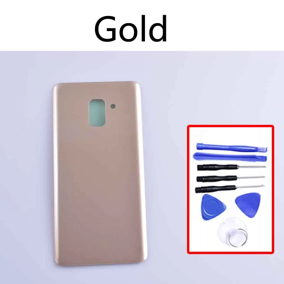 A730 для Samsung Galaxy A8+ Plus A730 SM-A730F A730DS A730F корпус крышка батареи задняя крышка чехол задняя дверь шасси оболочка - Цвет: Gold-With tool