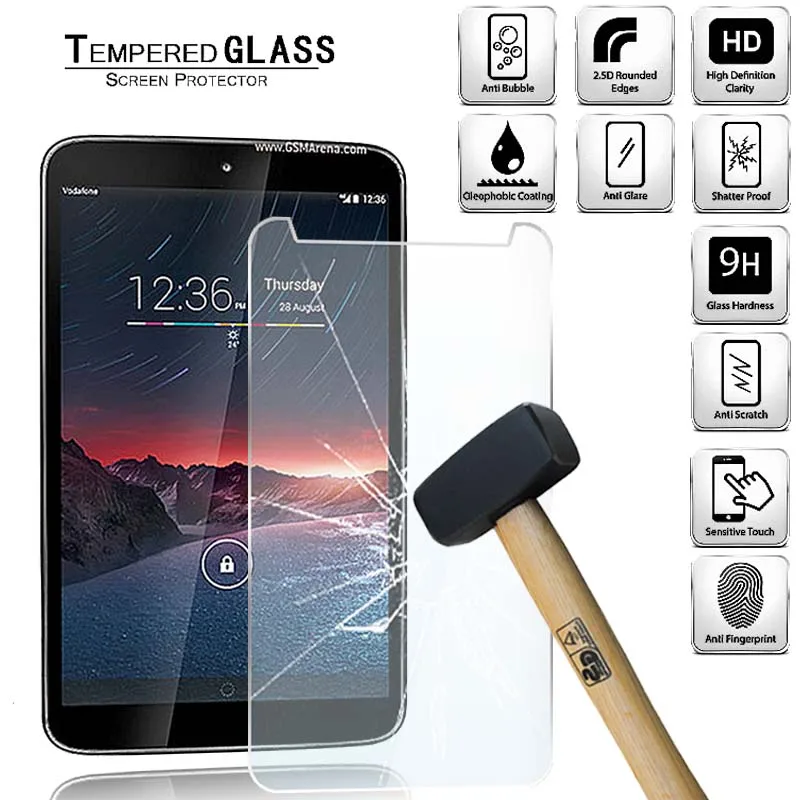 Cover Protettiva Per Schermo In Vetro Temperato Per Tablet Vodafone Smart Tab 4G 8.0 Incn Tablet Schermo A Prova Di Esplosione A Copertura Totale