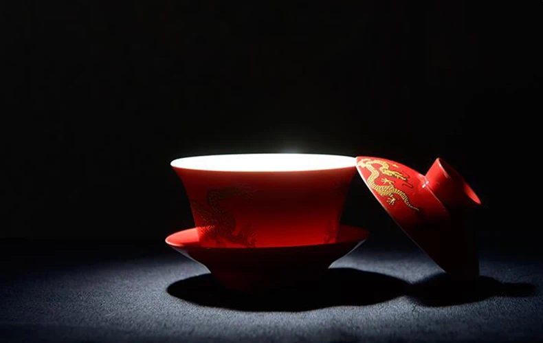 Gaiwan фарфоровый дворец Дракон керамическая чайная соусница для тарелки набор крышек мастер чашка 200 мл винтажные пиалы для чая Посуда для напитков ремесла Декор