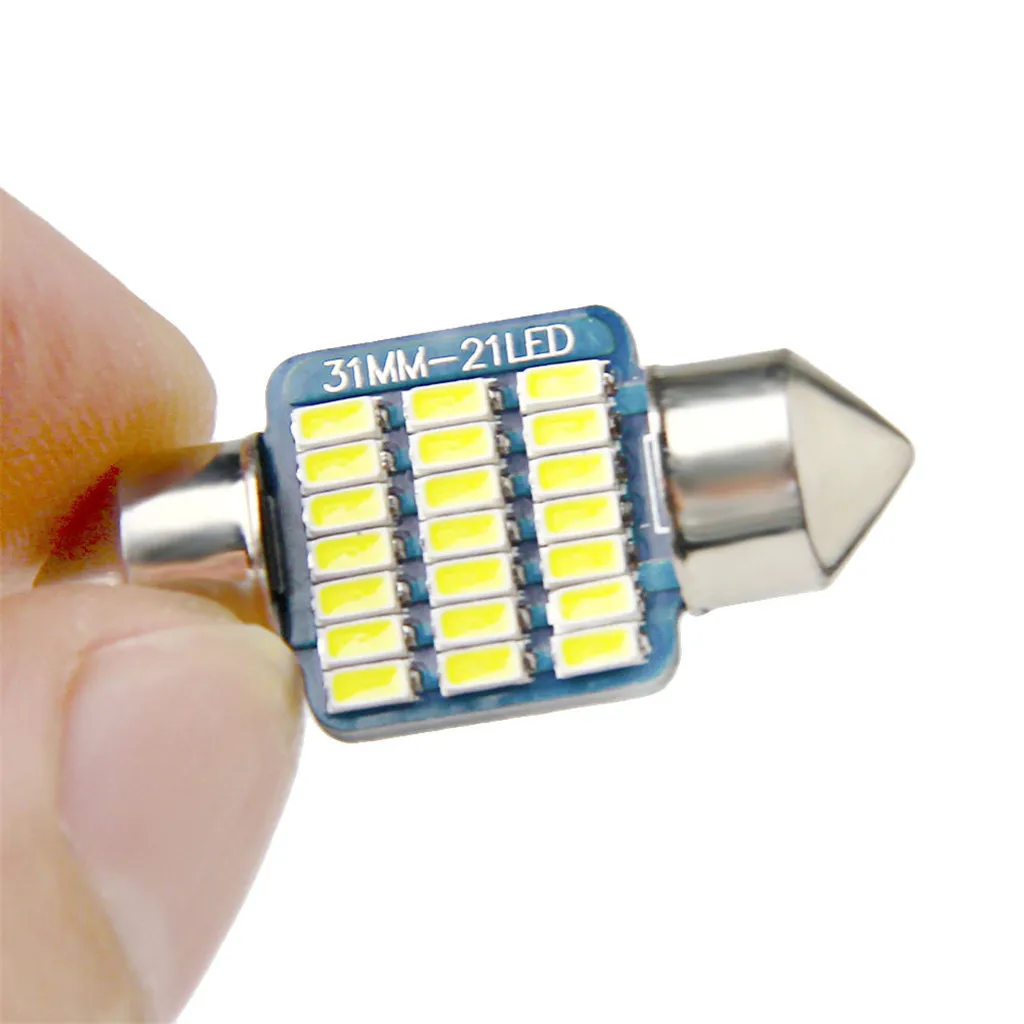 '2PCS 31 мм 3014 21SMD светодиодный автомобильный купольная гирлянда для интерьера чтение карт светильник лампы белого цвета