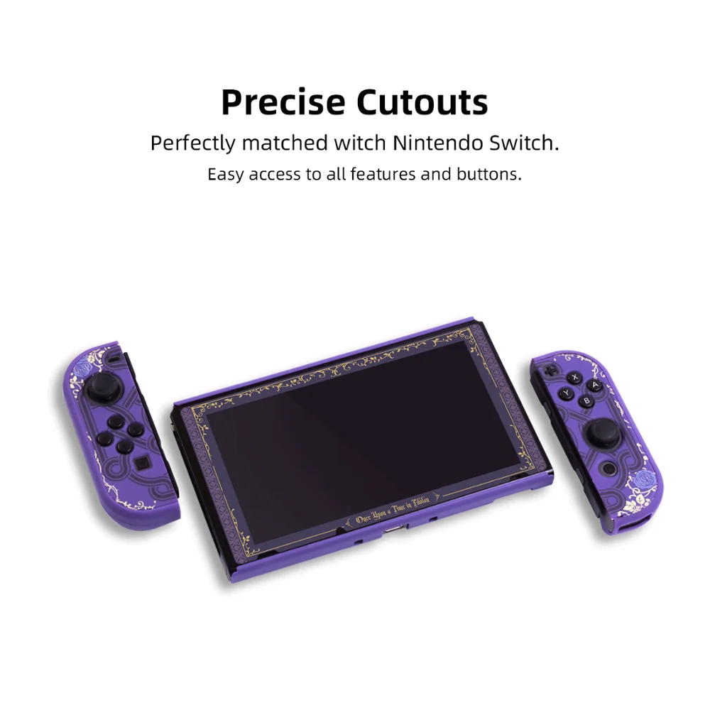 Цветной чехол MONCON Fire Game для Nintendo Switch с дополнительным защитным закаленным