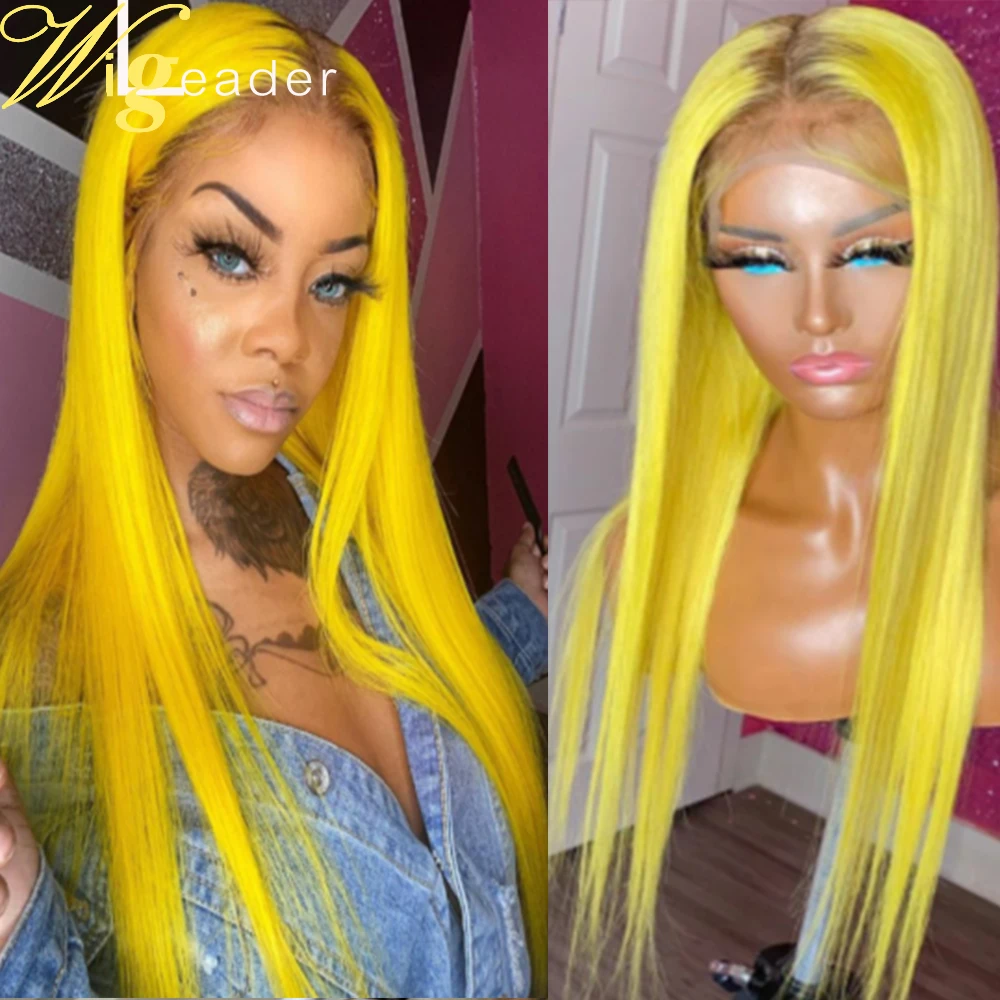 Wigleader Человеческие волосы Remy кружевные передние парики готовые прямые Омбре