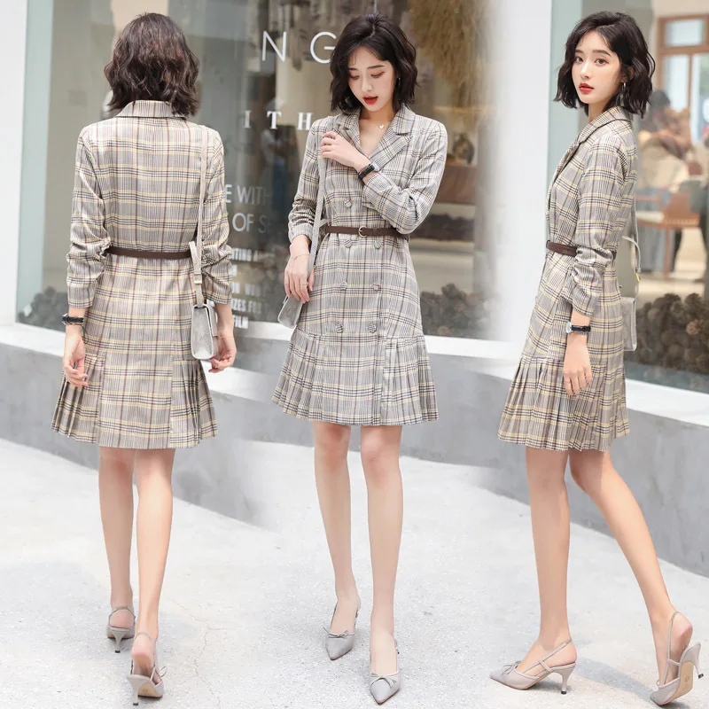 

Dress Mixed Colors Cool Short 2019 Autumn Fashion Comfortable Simple Long Sleeve
