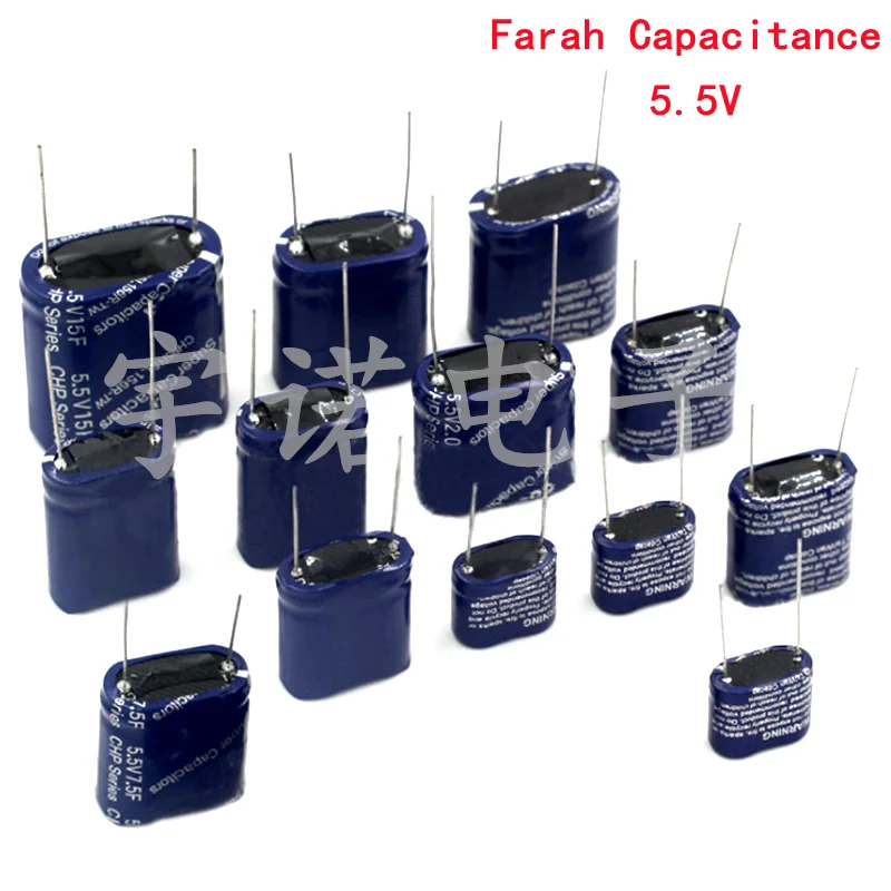 1PCS Farah Capacitance 0.22F  0.47f  1F  1.5f  2f  4f  5F  10F  5.5V Super Combination Capacitor High Quality 5 5v super farah capacitor taiwan cda 0 22f 1 2 3 5 4 5 7 5 10 15f vehicle traveling data recorder capacitor combination f type