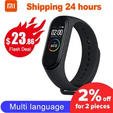 Xiaomi Mi-браслет, 4, новейший Xiaomi Mi-браслет, 4 браслета, пульсометр, фитнес, 135 мА/ч, цветной экран, Bluetooth 5,0