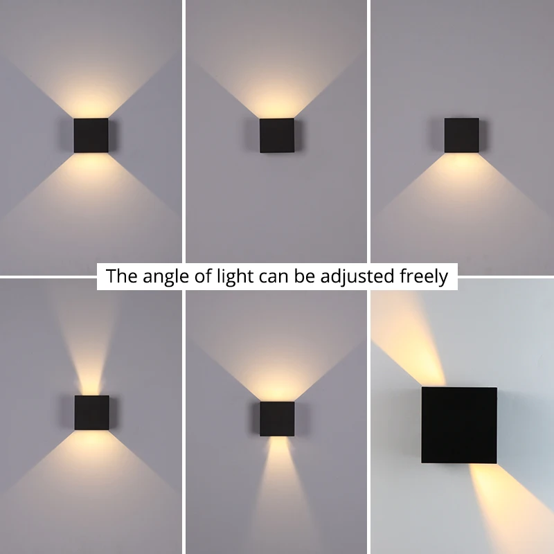 LED Wall Light With Human Body Motion Sensing IP65 Waterproof Outdoor&Indoor Wall Lamp Garden Light Fixture Aluminum AC90-260V