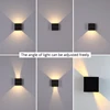 LED Wall Light With Human Body Motion Sensing IP65 Waterproof Outdoor&Indoor Wall Lamp Garden Light Fixture Aluminum AC90-260V 4