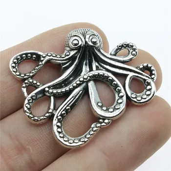 

4pcs 42x35mm Pendant Octopus Octopus Charm Pendants For Jewelry Making Antique Silver Color Octopus Pendants