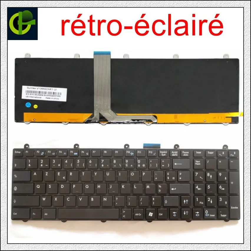 French Backlit Azerty Keyboard for MSI MS-16GA MS-16GB MS-16GC MS-16GD MS-16GE MS-16GF MS-16GH S1N-