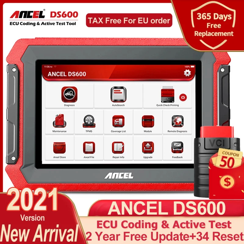 ANCEL DS600 OBD2 автомобильный сканер профессиональная полная система с активным