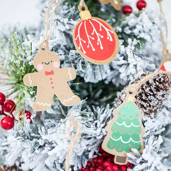 

50pcs Cute Cartoon Paper Bookmarks Merry Christmas Paper Gift Tag DIY Snowflake Packaging Labels Xmas Party Decoration Hang Tags