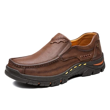 

Nice New Genuine Leather Men Casual Shoes Loafer Design Men Flat Footwear Slip On Mens Moccasin Shoes Business Formal Shoes